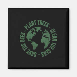 Jorddagsbin Spara Plant Träd Clean Seas Environ Magnet