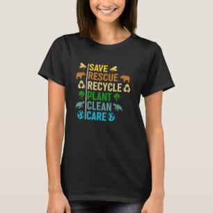 Jorddagsplanetens Spara Bees Rädding Animals Återv T Shirt