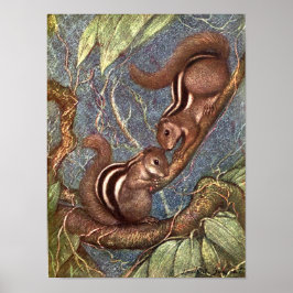 Jordekorrar av Louis Sargent, Vintage Wild Animals Poster