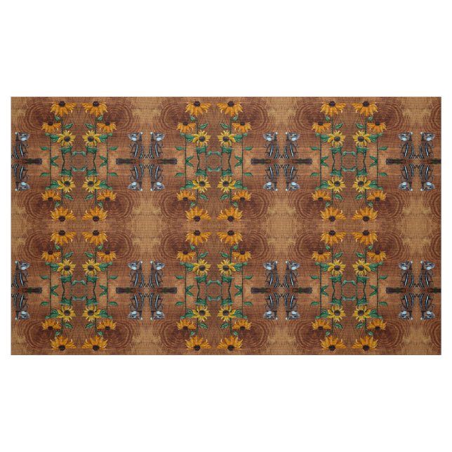 Jordekorre och solrosor tyg (Fat Quarter)