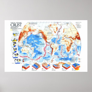 " Jorden: 1985/i dag - Dynamic Crust Karta ... Poster