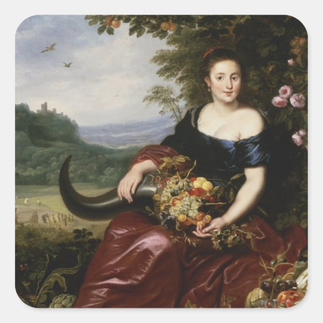 Jorden Allegory Fyrkantigt Klistermärke (Framsida)