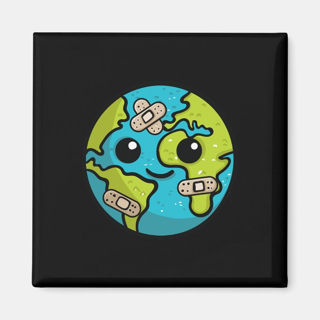 Jorden Älskare Dag Illustration Gift Glol Warming  Magnet (Framsidan)