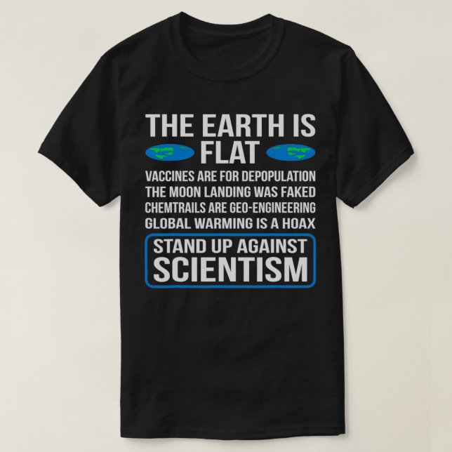 Jorden är en fantastisk platt jordsamhällelig graf t shirt (Design framsida)