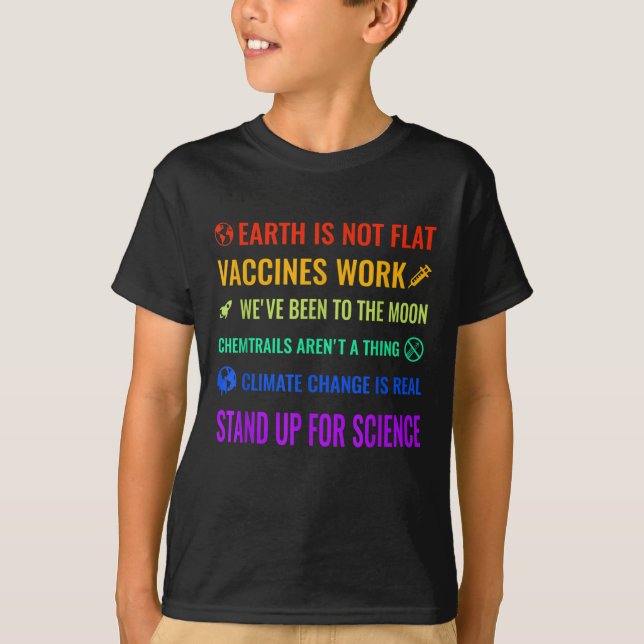 Jorden är inte plana vacciner Arbetsnuny vetenskap T Shirt (Framsida)