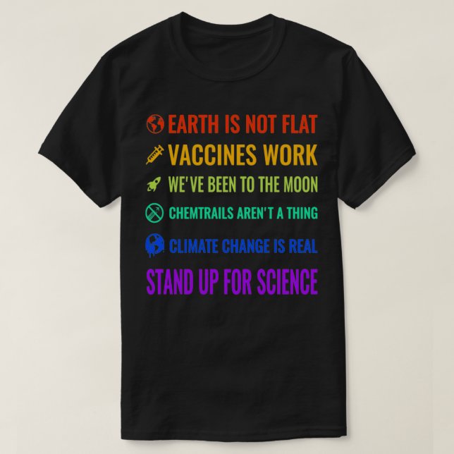 Jorden är inte platta vacciner Arbetet TShirtEarth T Shirt (Design framsida)