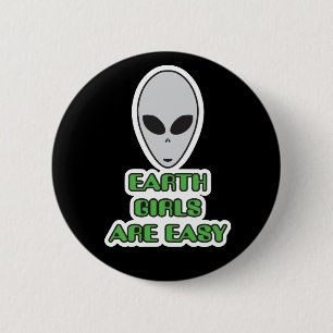 Jorden är lätta, ALIEN GRÅTT UFO BADGE Knapp