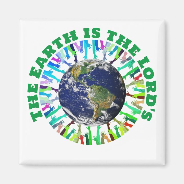 JORDEN ÄR LORDS kristna Magnet (Framsidan)