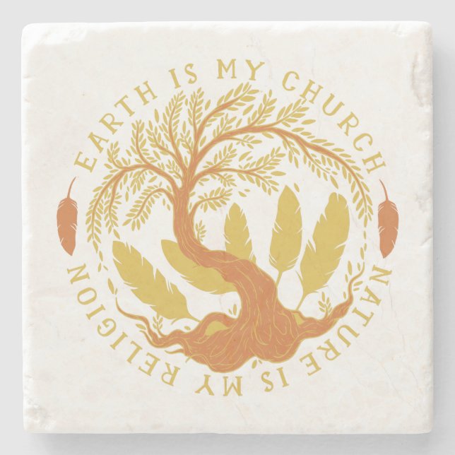 Jorden är min kyrka, Natur är min religion Stenunderlägg (Framsidan)