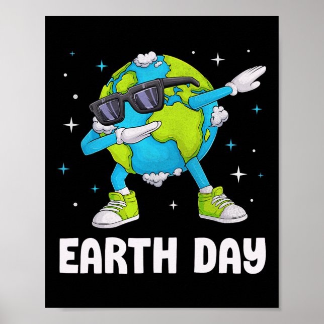 Jorden Dabb Dabbing Earth Day Design Kids Poster (Framsidan)