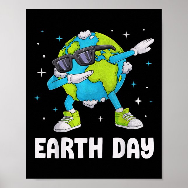 Jorden Dabb Dabbing Earth Day Design Kids Poster (Framsidan)