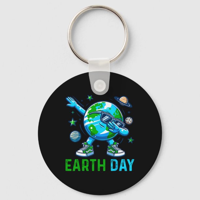 Jorden Dabbing Earth Planet Environmentalist Nyckelring (Framsida)