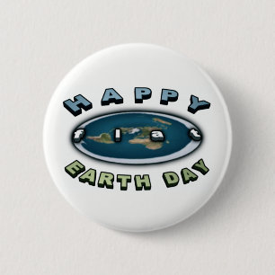 Jorden dag Badge Lycklig FLAT Jorddag Badge Knapp