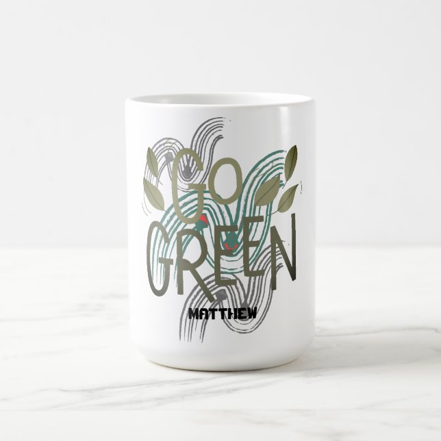 Jorden dag, gå grön, konst enkel elegant anpassnin kaffemugg (Center)