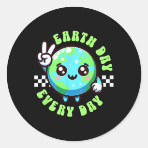 Jorden dag Kawaii varje dag Kids Planet Peace Hand Runt Klistermärke