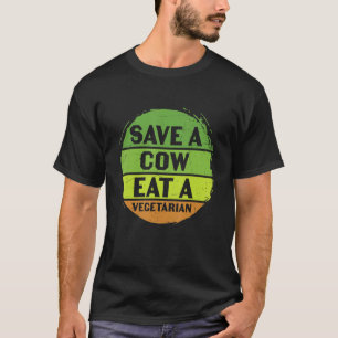 Jorden Dag Spara A Cow Eat A Vegetarian Fynny Recy T Shirt