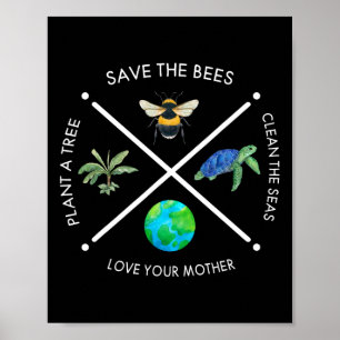 Jorden Dag Spara Bes-anläggningen rengör mer Träd Poster