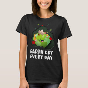 Jorden Dag varje dag Flicka Hugger Globe Spara Pl T Shirt