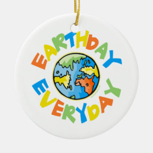 Jorden dag varje dag julgransprydnad keramik