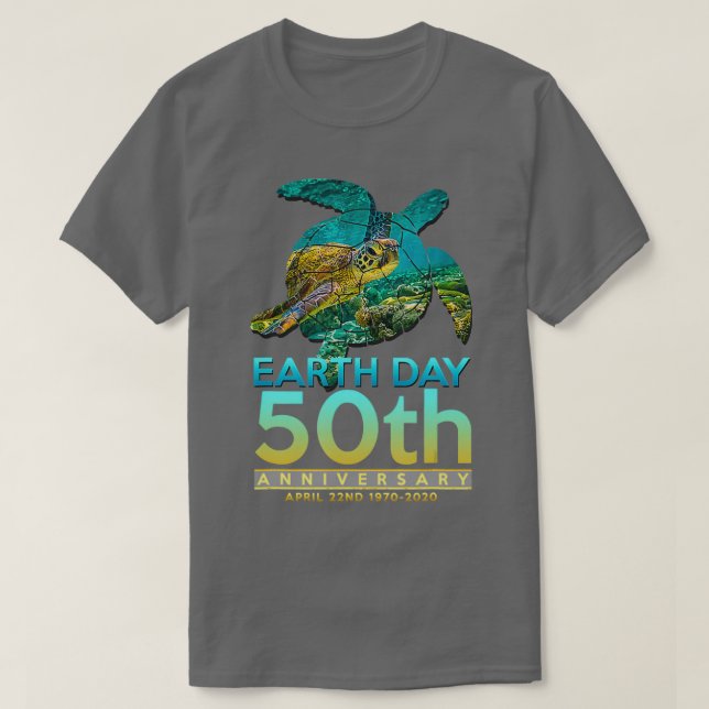 Jorden Dagen 50-årsjubiléet Sea Turtle 1 T Shirt (Design framsida)