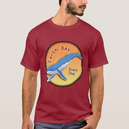 Jorden-dagen Rund Motif Röd T-shirt