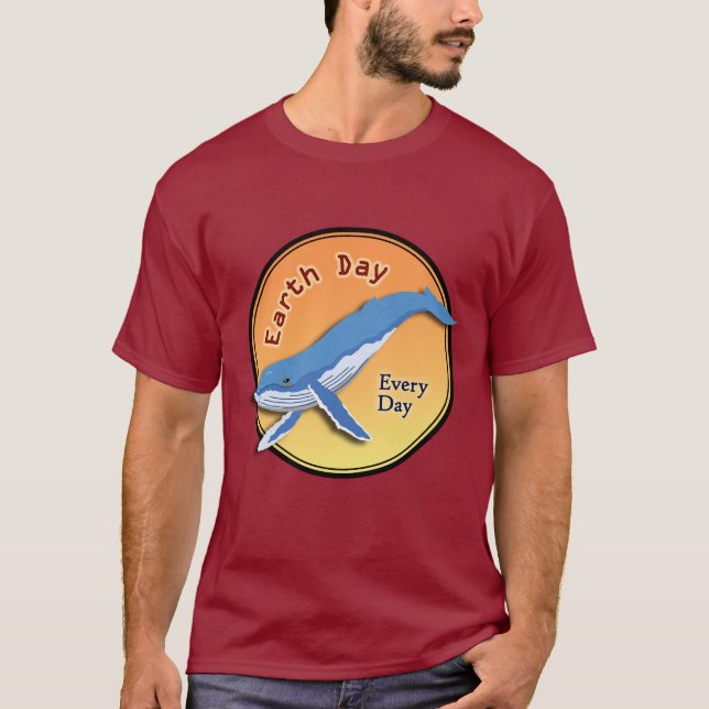 Jorden-dagen Rund Motif Röd T-shirt (Framsida)
