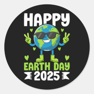 Jorden Day 2025 Lycklig Earth Day Räddar planetna Runt Klistermärke