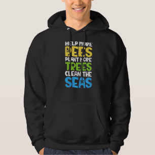 Jorden Day Help More Bees Plant More Träd Clean Th Hoodie