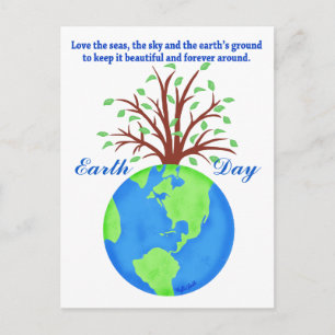 Jorden Day Promotion Spara Kärlek Globe Planet Trä Vykort