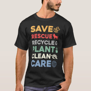 Jorden Day Spara rädding Plant Clean Care Turtle A T Shirt
