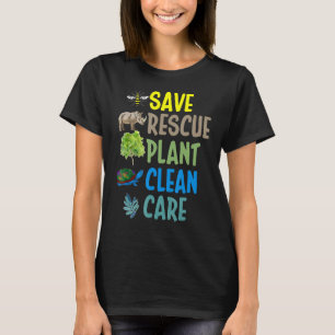 Jorden Day Spara rädding Plant Clean Care Turtle A T Shirt