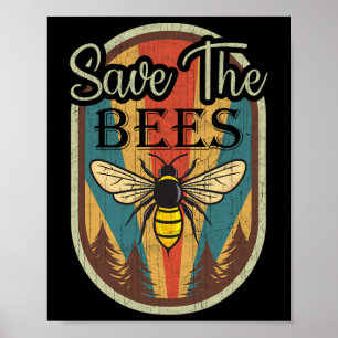 Jorden Day Spara The Bees Retro Graphic Earth Day Poster