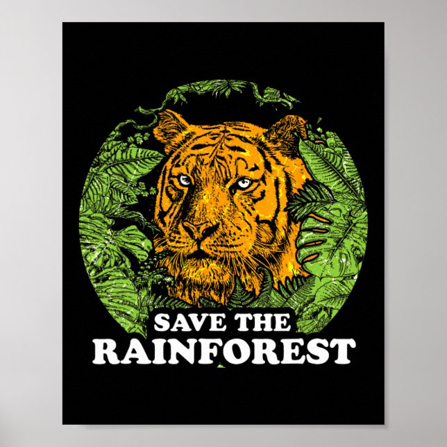 Jorden Day Spara The Rainforest Tiger Jungle Poster (Framsidan)