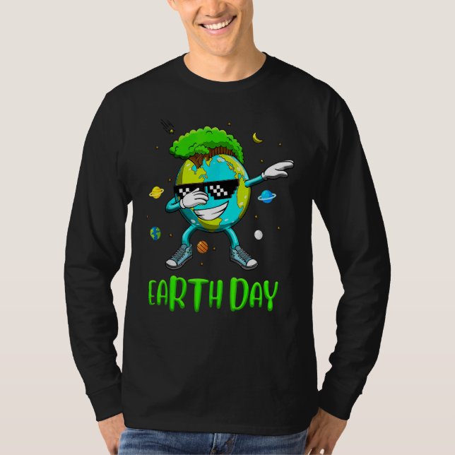 Jorden Day Sten Dabbing Earth Day skyddar vår Eart T Shirt (Framsida)