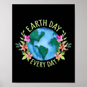 Jorden Day Varje dag Retro Environmental Shirt Wom Poster