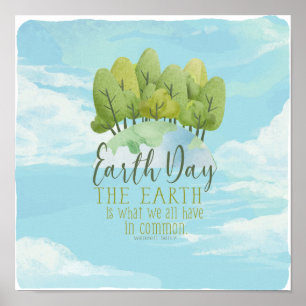 Jorden Day Whimsical water color poster med citat