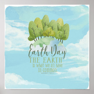 Jorden Day Whimsical water color poster med citat