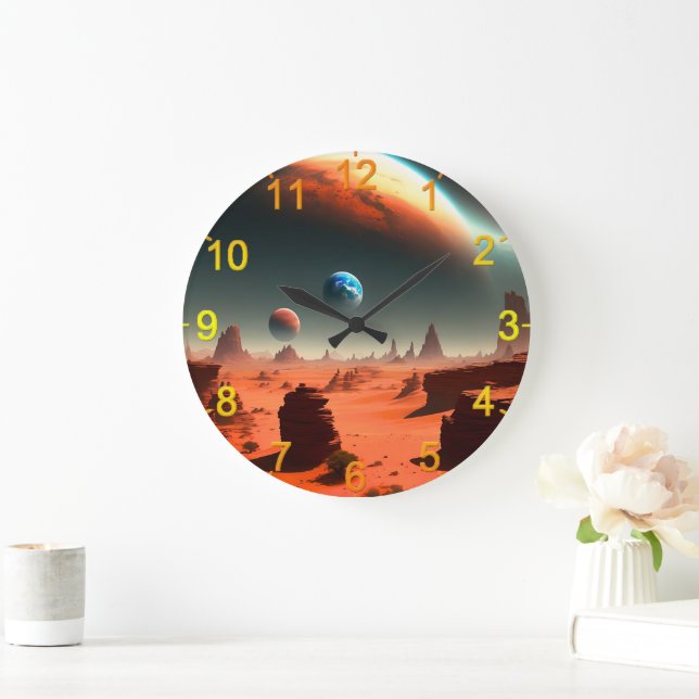 Jorden det här är Mars Calling, Wall Clock Stor Klocka (Hem)