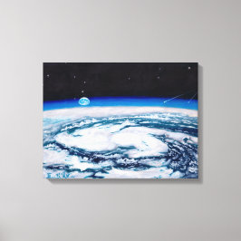 Jorden från en centrifugeringshöjd: Arbetsytan har Canvastryck