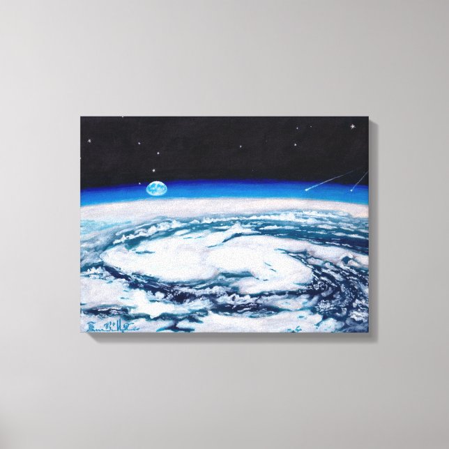 Jorden från en centrifugeringshöjd: Arbetsytan har Canvastryck (Framsida)