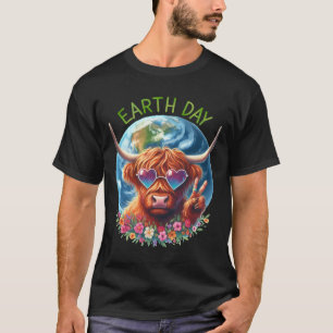 Jorden Fredsteckenet Cow Heifer Djursparande Eart T Shirt