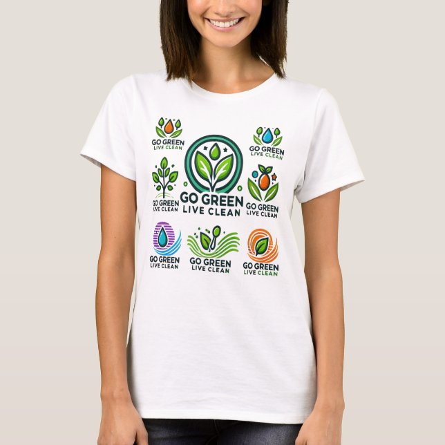 Jorden, gå grönt, Live Clean Women's Basic T Shirt (Framsida)