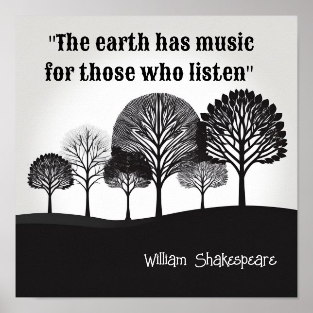 Jorden har musiken William Shakespeare Poster (Framsidan)
