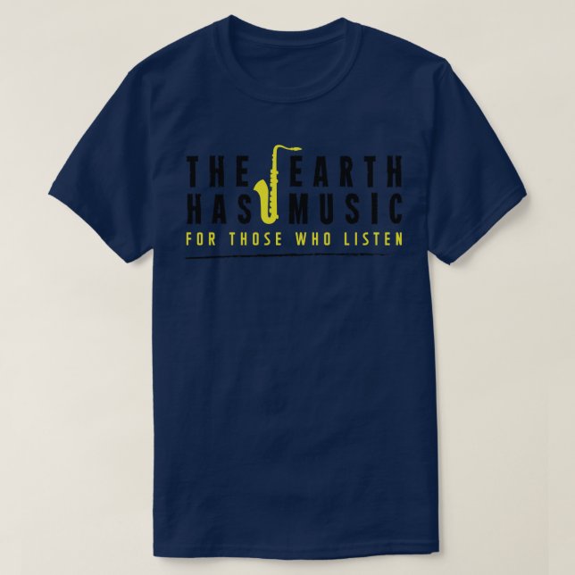 Jorden har musiksvart t shirt (Design framsida)