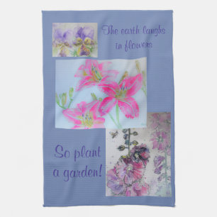 Jorden i Flowers Lila Tea Towel Kökshandduk