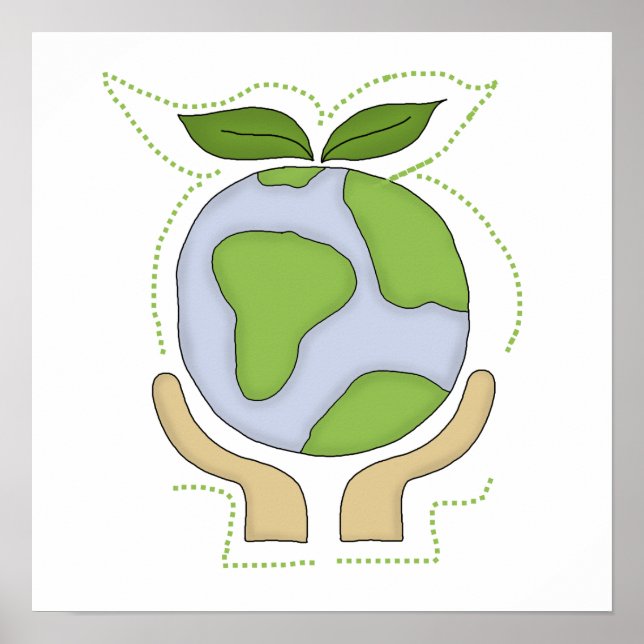 Jorden i våra Händer T-shirts och gåvor Poster (Framsidan)