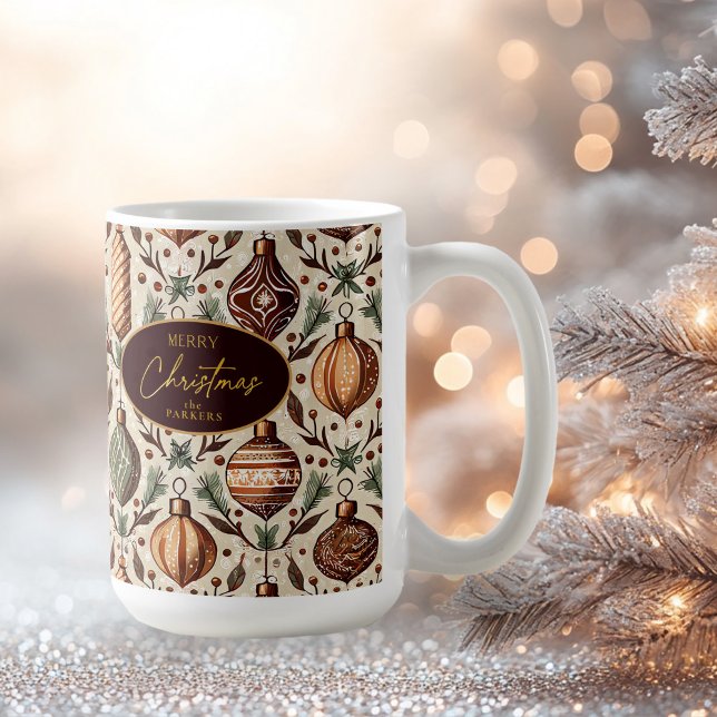 Jorden Jul Mönster#12 ID1009 Kaffemugg (Skapare uppladdad)