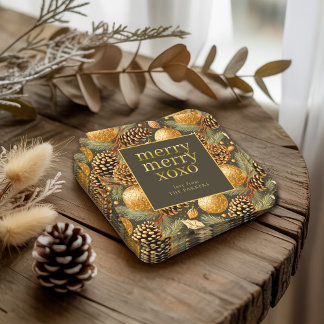 Jorden Jul Mönster#29 ID1009 Underlägg Papper Kvadrat