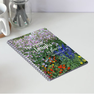 Jorden ler i blommor Citat Blommig Anteckningsbok