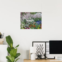Jorden ler i blommor Citat Blommig Poster